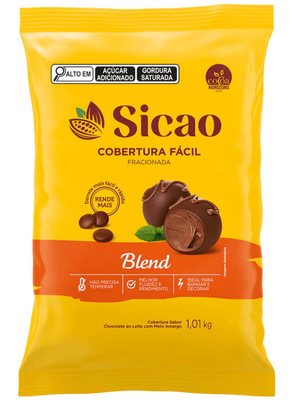 Cobertura Fracionada Fácil Sabor Chocolate Blend 1,01kg - SICAO
