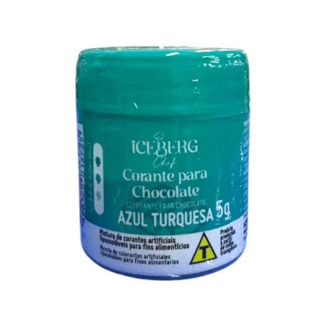 Corante Em Pó Lipossolúvel P/ Chocolate Iceberg 5g - Azul Turquesa