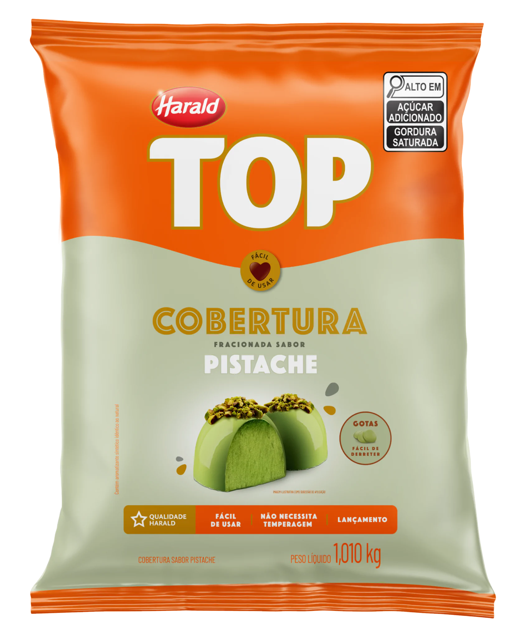 Cobertura Top Em Moedas Pistache 1,01kg - Harald
