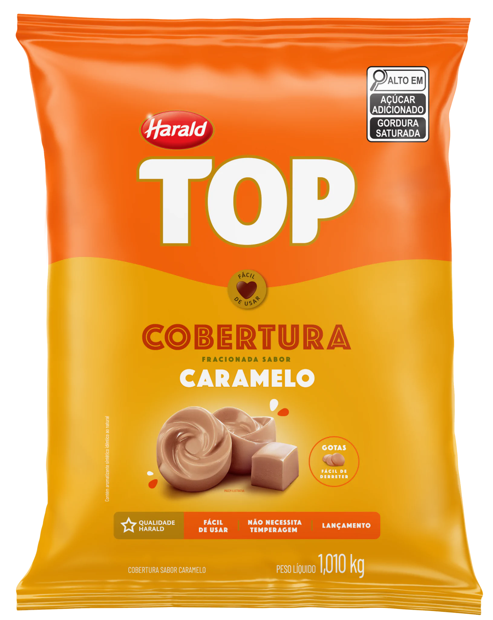 Cobertura Top Em Moedas Caramelo 1,01kg - Harald