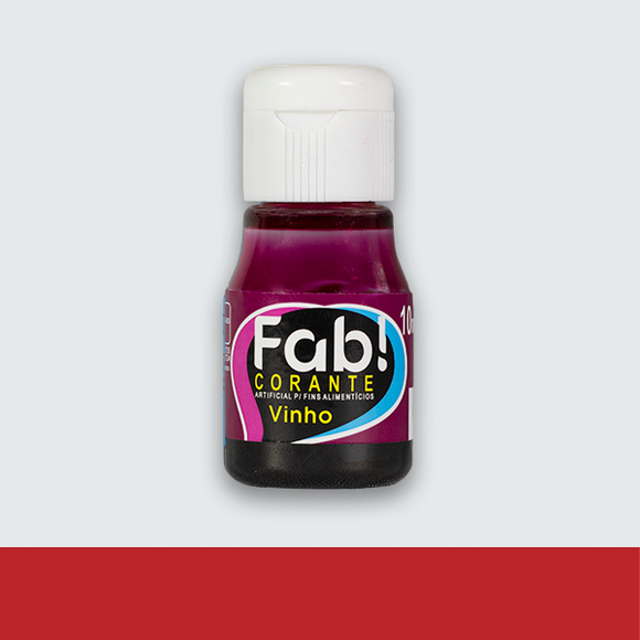 Corante Liquído FAB Cores 10ml - Vinho
