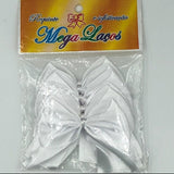 Laço Pronto De Cetim Grande Branco (Nº9) C/6 - Mega Laços